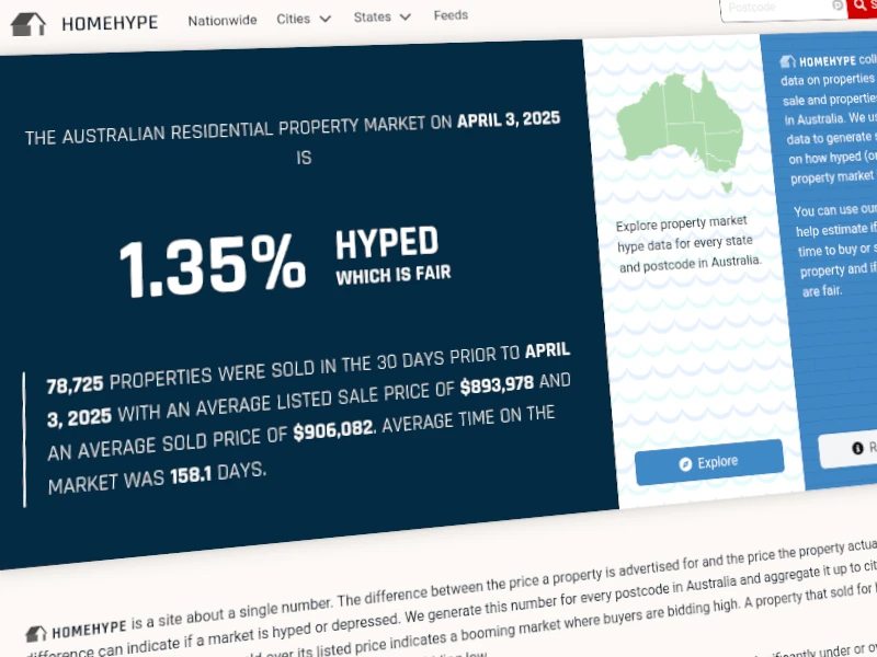 Image of the HomeHype project website